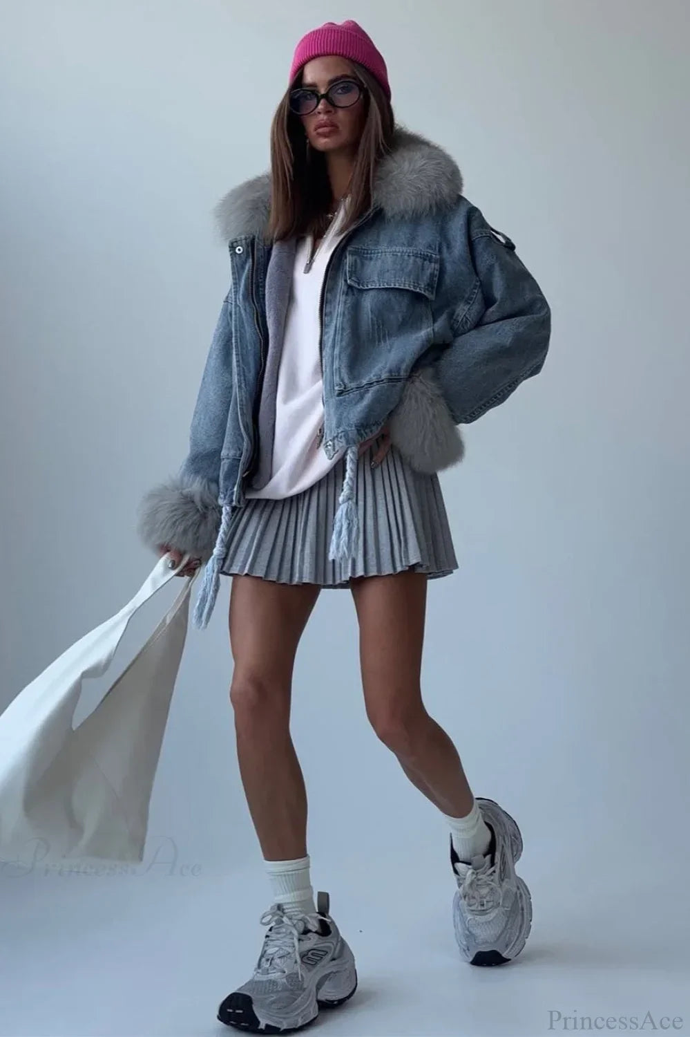 Luvik | Denim Loose Street Large Pocket Takki