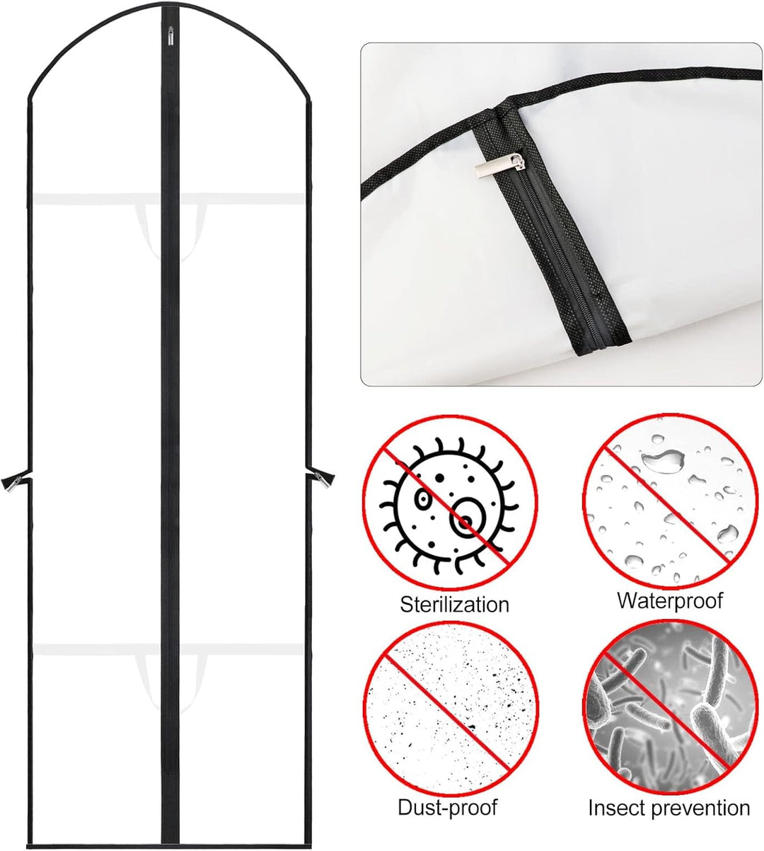 Ekstra-lang kjole & gown plaggveske – 180 cm beskyttende deksler med håndtak | Luvikno