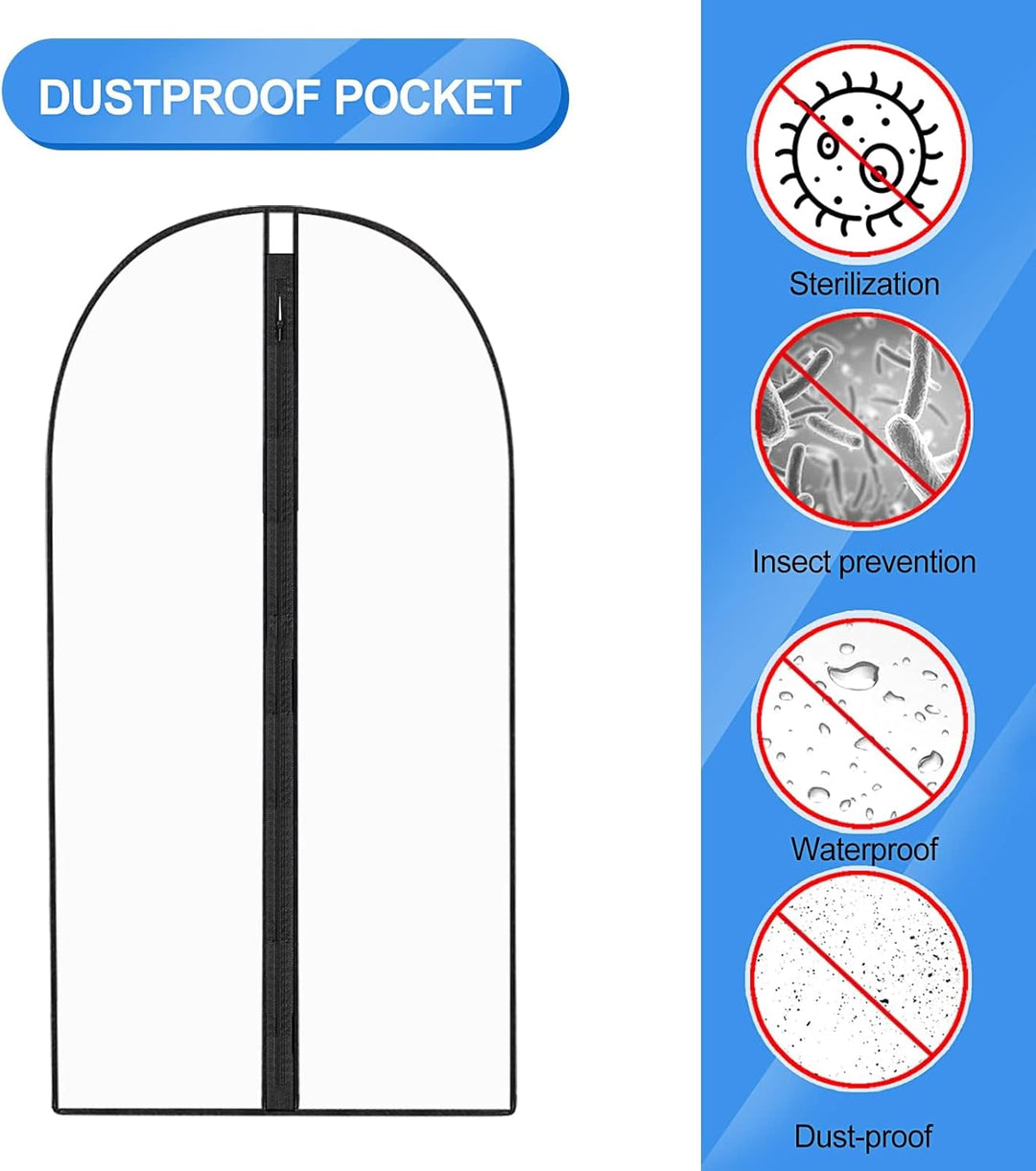 Ekstra-lang kjole & gown plaggveske – 180 cm beskyttende deksler med håndtak | Luvikno