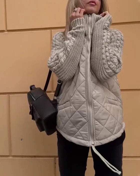 Luvik | Yksivärinen takki, jossa vetoketju ja korkea kaulus