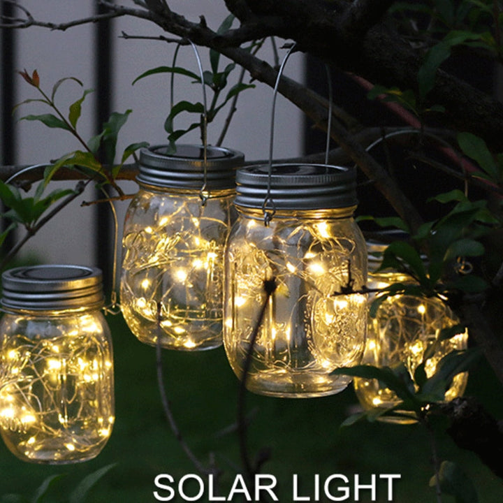 Solcellelampe med dekorativ LED-stripe og håndtak - 2 stk - | Luvikno