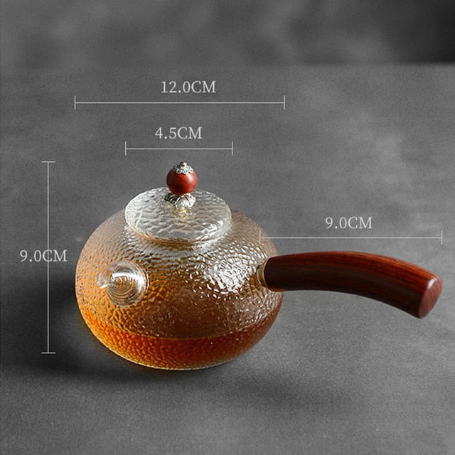 Glass Pot Filter Trebruk Håndtak Te Seremoni Transparent Tevare Sett | Luvikno
