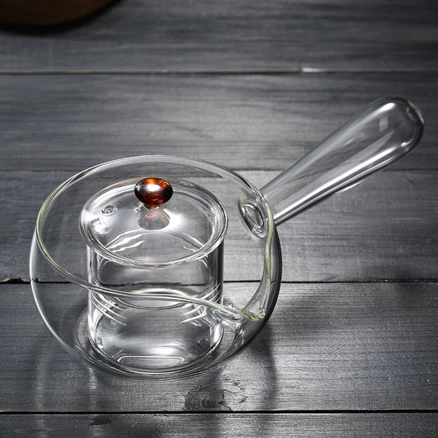 Glass Pot Filter Trebruk Håndtak Te Seremoni Transparent Tevare Sett | Luvikno