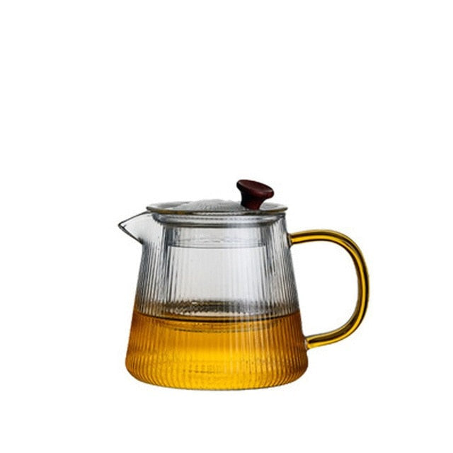 Glass Pot Filter Trebruk Håndtak Te Seremoni Transparent Tevare Sett | Luvikno