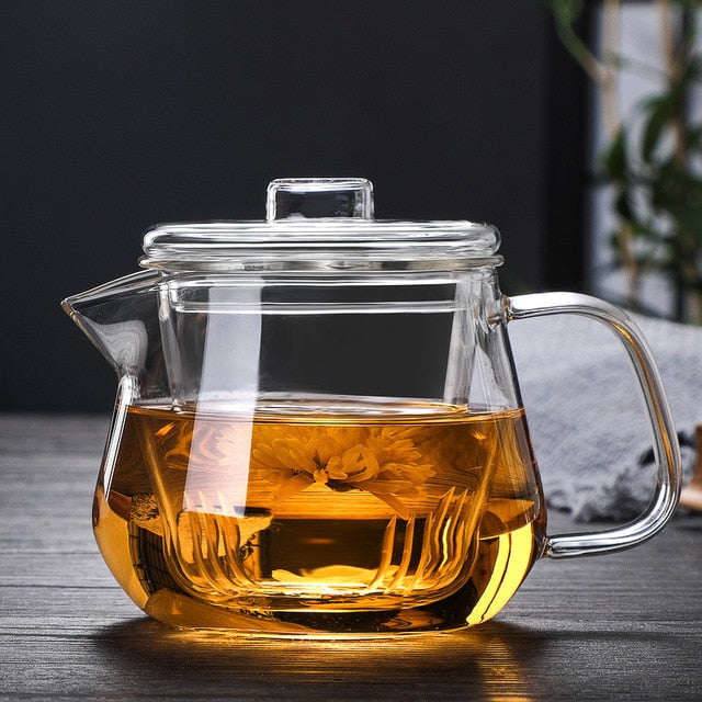 Glass Pot Filter Trebruk Håndtak Te Seremoni Transparent Tevare Sett | Luvikno
