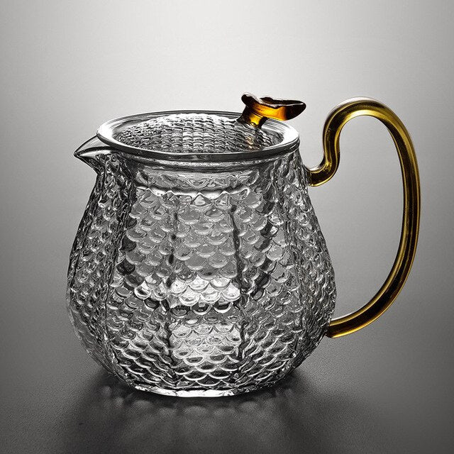 Glass Pot Filter Trebruk Håndtak Te Seremoni Transparent Tevare Sett | Luvikno