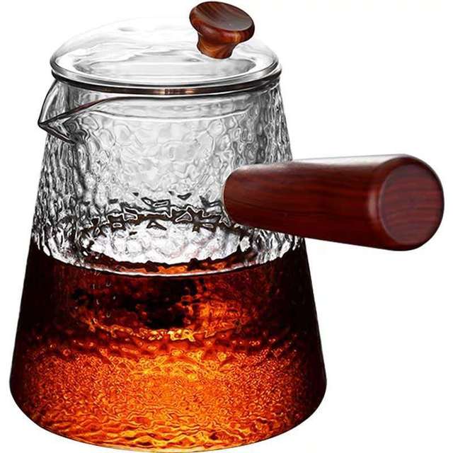 Glass Pot Filter Trebruk Håndtak Te Seremoni Transparent Tevare Sett | Luvikno