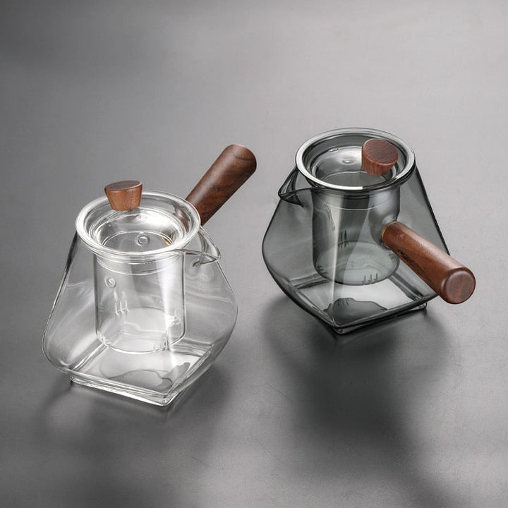 Glass Pot Filter Trebruk Håndtak Te Seremoni Transparent Tevare Sett | Luvikno