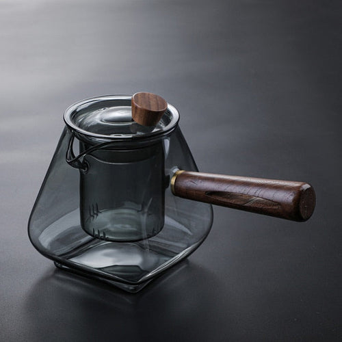 Glass Pot Filter Trebruk Håndtak Te Seremoni Transparent Tevare Sett | Luvikno