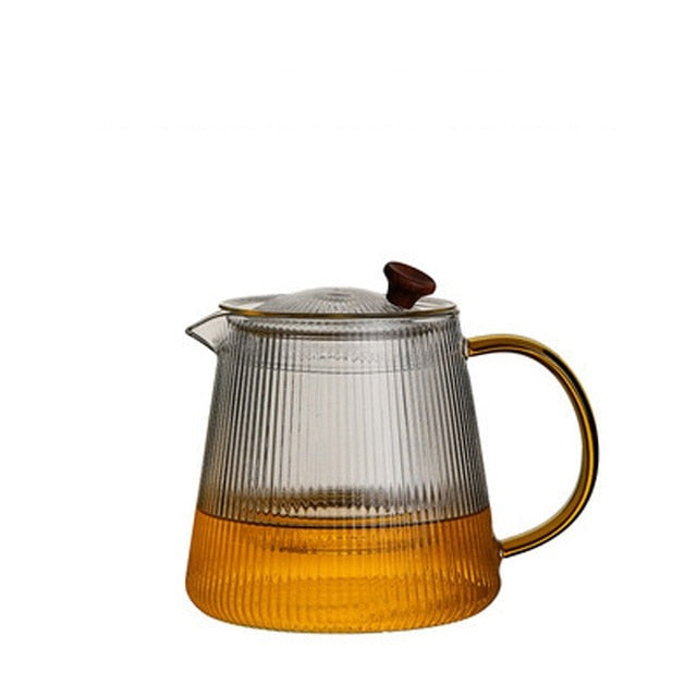 Glass Pot Filter Trebruk Håndtak Te Seremoni Transparent Tevare Sett | Luvikno