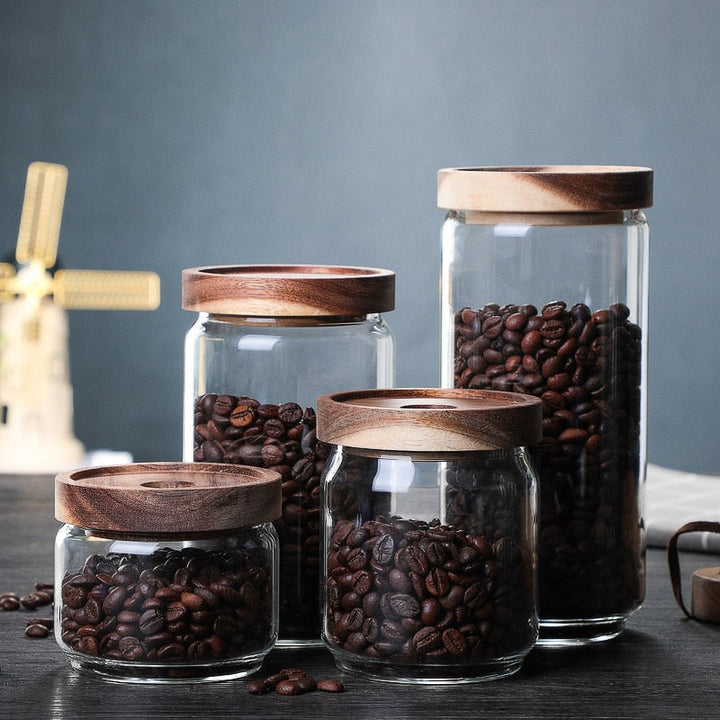Glasforseglet Krukke Kaffe Bønne Oppbevaringstank Korn Oppbevaringstank Te Krukke | Luvikno