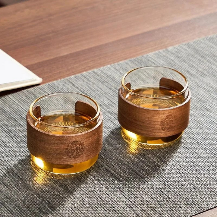 Glass tekanne med infuser varmebestandig tekanne med håndtak i tre | Luvikno