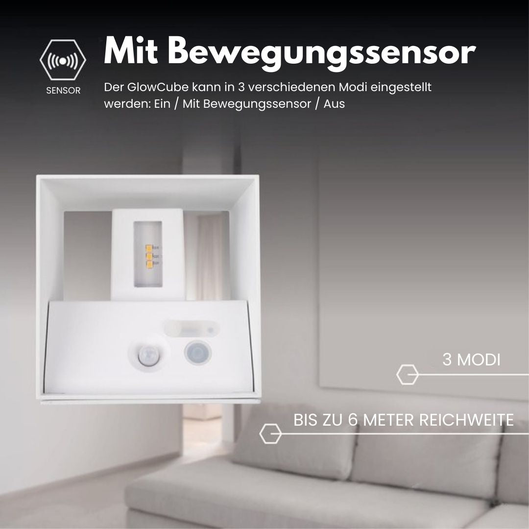 Cubic Ledningsfri Bevegelsessensor Vegglys | Luvikno