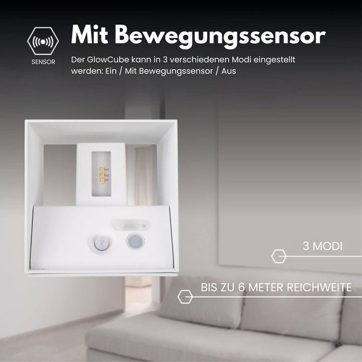 Cubic Ledningsfri Bevegelsessensor Vegglys | Luvikno