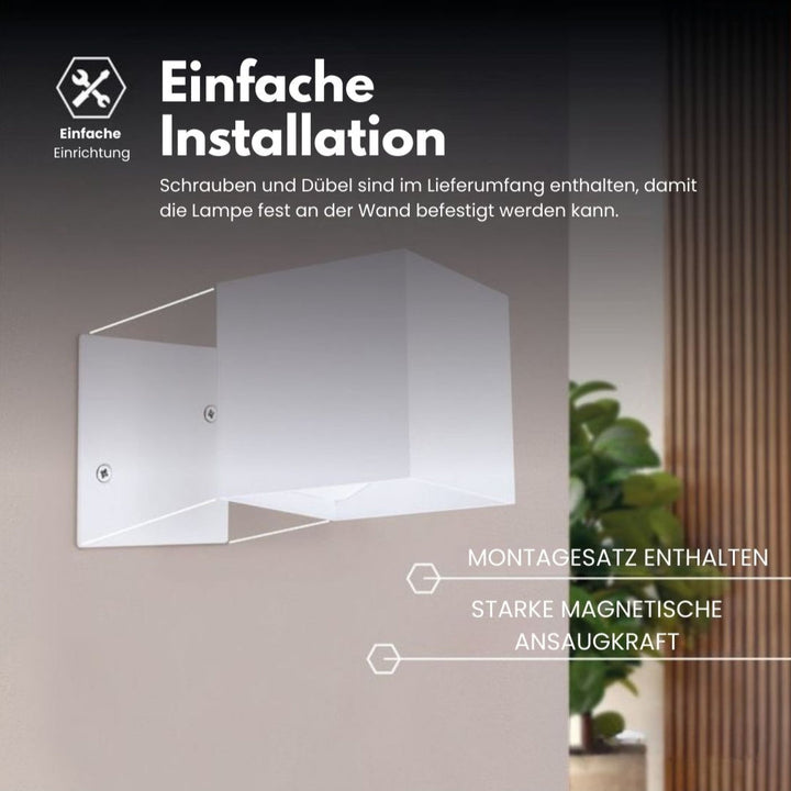 Cubic Ledningsfri Bevegelsessensor Vegglys | Luvikno