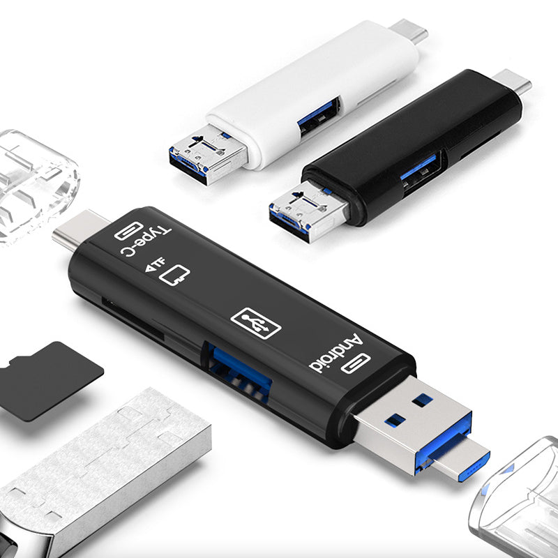 5 i 1 Micro SD kortleser med 32 GB SD-kort Luvikno