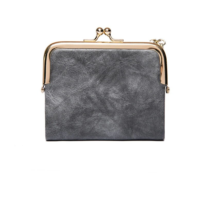 Lommebok Veske | Vintage Kiss Lock Lite PU Skinn Luvikno