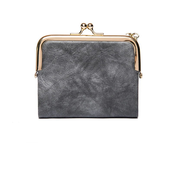 Lommebok Veske | Vintage Kiss Lock Lite PU Skinn Luvikno