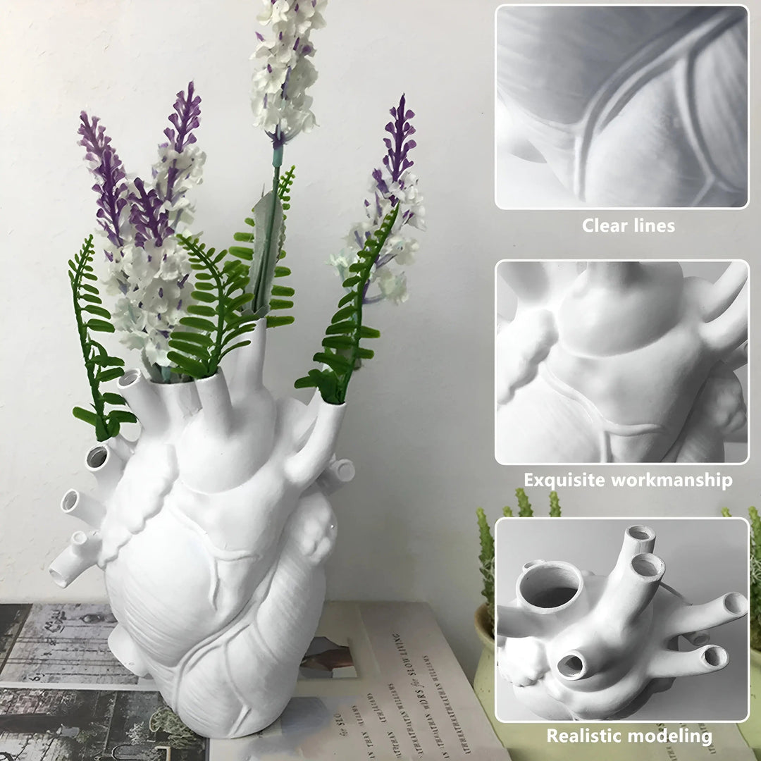 Luvikno | Hjerte vase Amoura | Gresk-inspirert design | Høy-kvalitets syntetisk harpiks | Tilgjengelig i mange farger