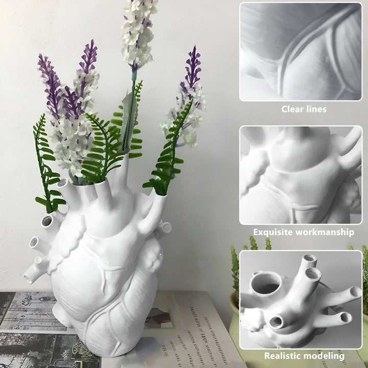 Luvikno | Hjerte vase Amoura | Gresk-inspirert design | Høy-kvalitets syntetisk harpiks | Tilgjengelig i mange farger