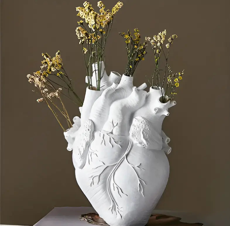 Luvikno | Hjerte vase Amoura | Gresk-inspirert design | Høy-kvalitets syntetisk harpiks | Tilgjengelig i mange farger
