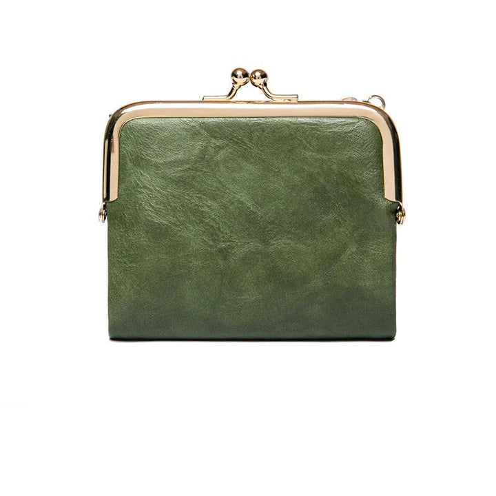 Lommebok Veske | Vintage Kiss Lock Lite PU Skinn Luvikno