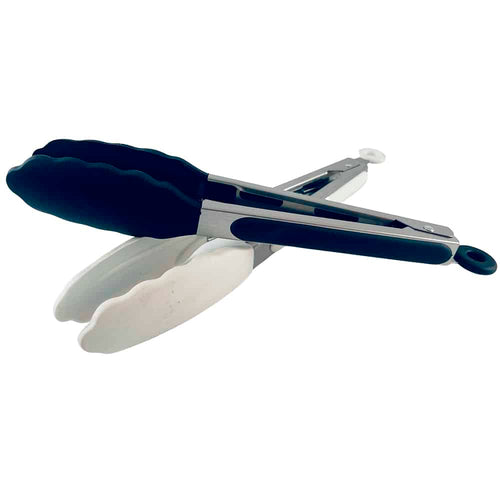 Silikontang og rustfritt stål grilltang - 23/30 cm - Hvit / Svart | Luvikno