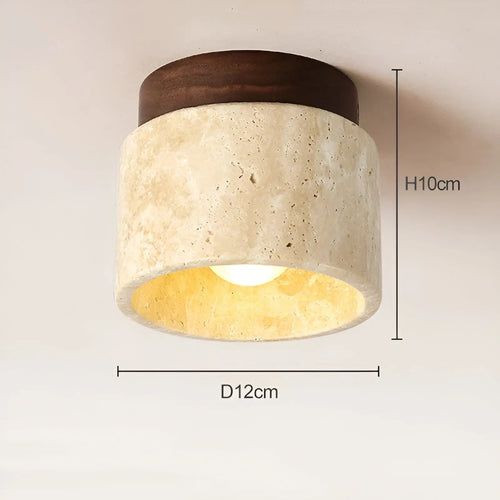 Luvikno | LumiZen Luxe - Japansk inspirert LED ambient lys med travertin og tre