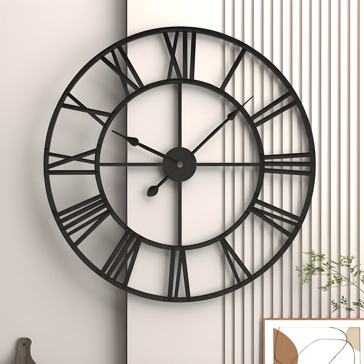Romerske tall Jern Kunst Hengeklokke Stille Design | Luvikno