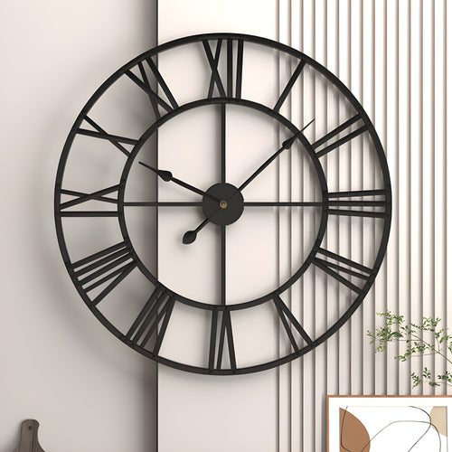 Romerske tall Jern Kunst Hengeklokke Stille Design | Luvikno