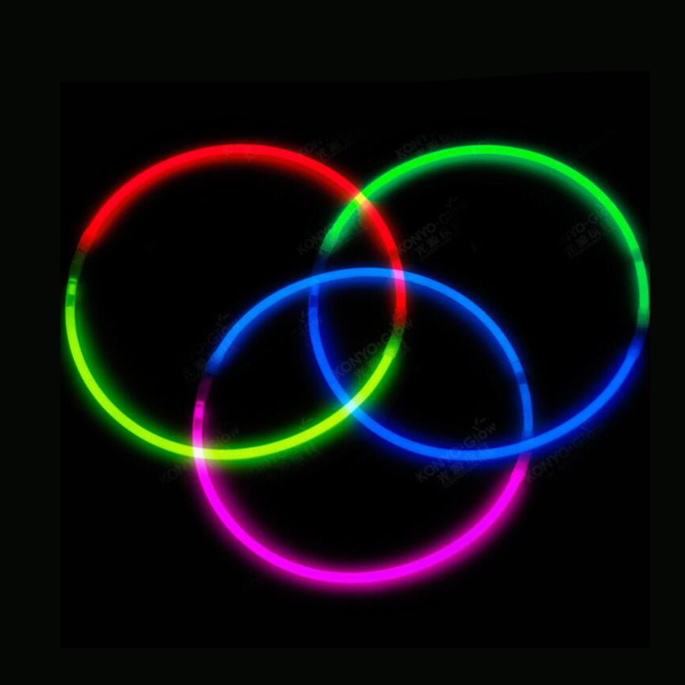 Glow Necklace Tri-color (50 pieces), 5 x 580 mm | Luvikno
