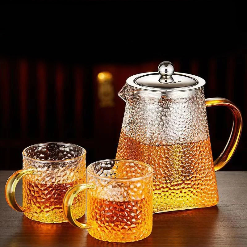 Hammer Glass Tekanne Med Rustfritt Stål Filter Varmebestandig Tekanne | Luvikno
