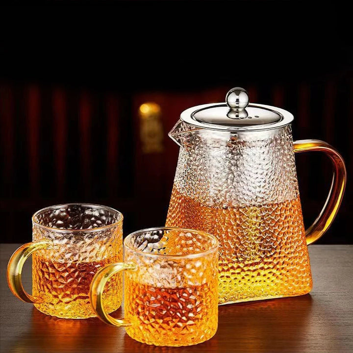 Hammer Glass Tekanne Med Rustfritt Stål Filter Varmebestandig Tekanne | Luvikno