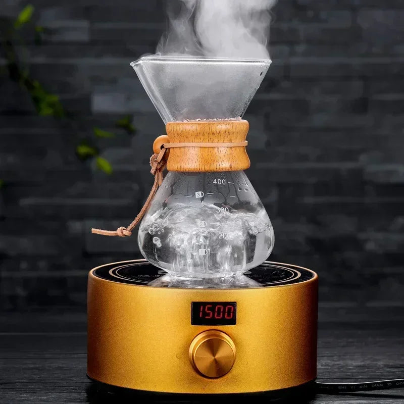 Håndglass kaffekjele med rustfritt stålfilter dryppbrygger kaffe | Luvikno