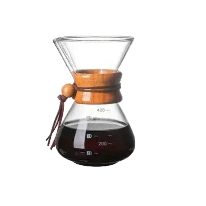Håndglass kaffekjele med rustfritt stålfilter dryppbrygger kaffe | Luvikno
