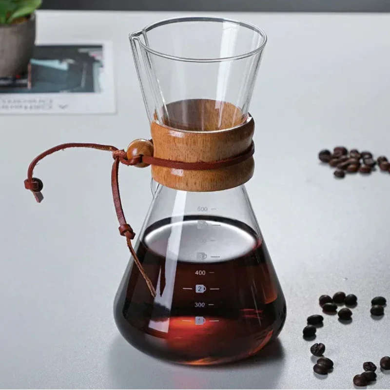 Håndglass kaffekjele med rustfritt stålfilter dryppbrygger kaffe | Luvikno