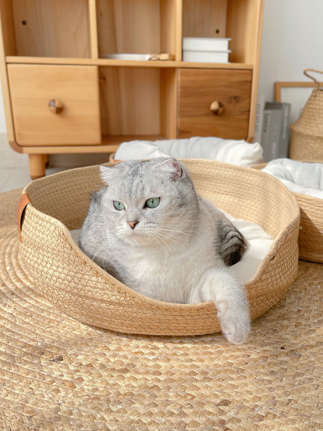 Håndlaget Komfortabel Katt Seng - LuxeSnooze Luvikno