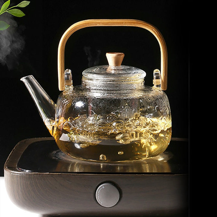 Varmebestandig klar borosilikatglass tekanne Klar japansk stil tekanne infuser | Luvikno