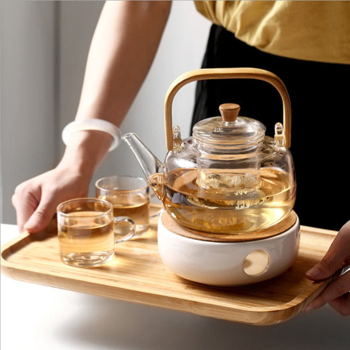 Varmebestandig klar borosilikatglass tekanne Klar japansk stil tekanne infuser | Luvikno