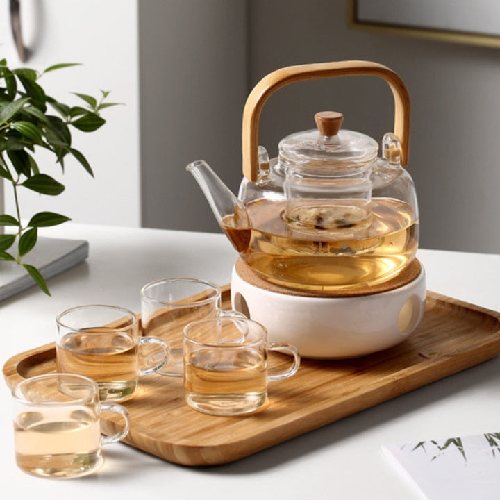 Varmebestandig klar borosilikatglass tekanne Klar japansk stil tekanne infuser | Luvikno
