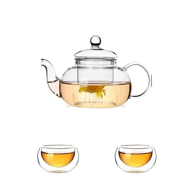 Varmebestandig glass tekanne glass tekanne med infuser tekanne sett | Luvikno