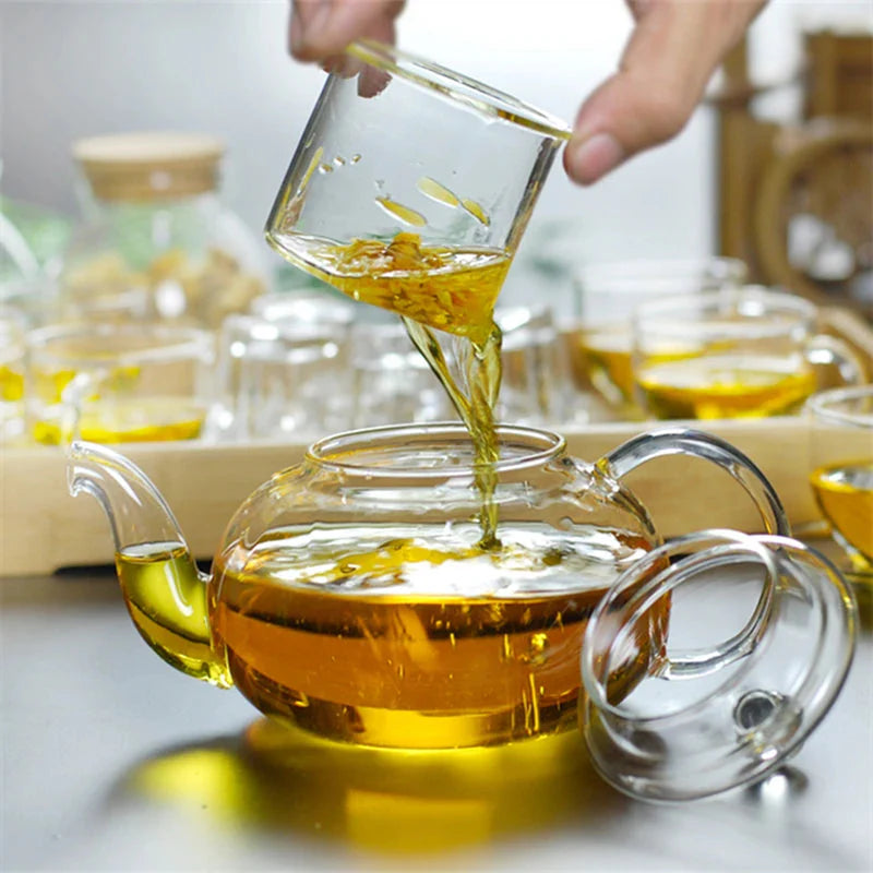 Varmebestandig glass tekanne glass tekanne med infuser tekanne sett | Luvikno
