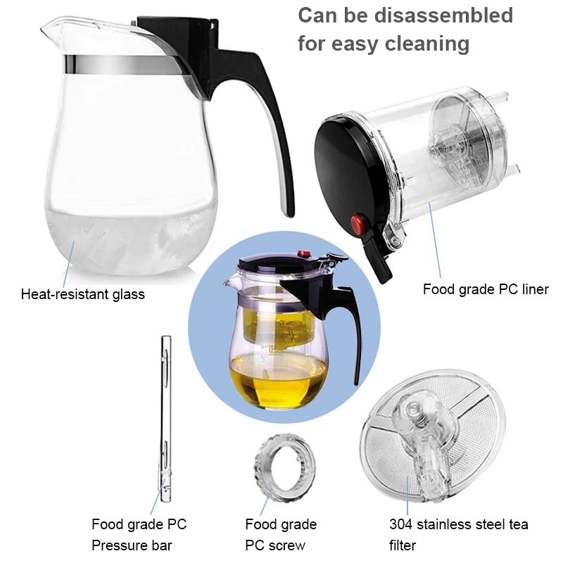 Varmebestandig glass tekanne med teinfuserfilter kjele teapot | Luvikno