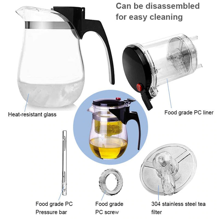 Varmebestandig glass tekanne med teinfuserfilter kjele teapot | Luvikno