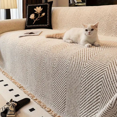 Sofa Trekk Herringbone Mønster Beskyttende Design Luvikno