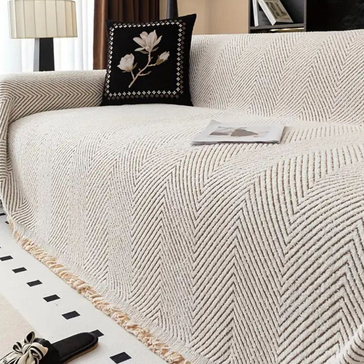 Sofa Trekk Herringbone Mønster Beskyttende Design Luvikno