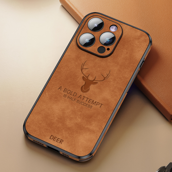 Luvikno | Deer - Luksuriøs Læder iPhone Deksel med Stilig Design og Sjokkbestandig Beskyttelse