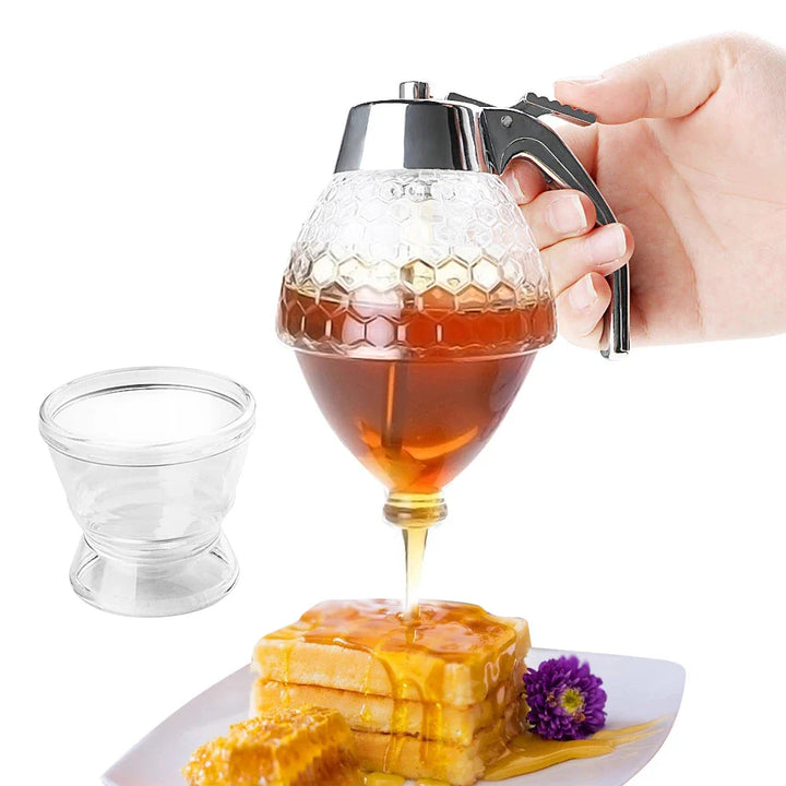 Honningkrukke Beholder Honningflaske Oppbevaring Bie Dryppdispenser | Luvikno