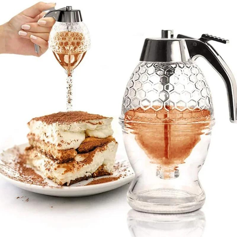 Dryppfri honningdispenser med bikube-design – 200 ml plast | Luvikno