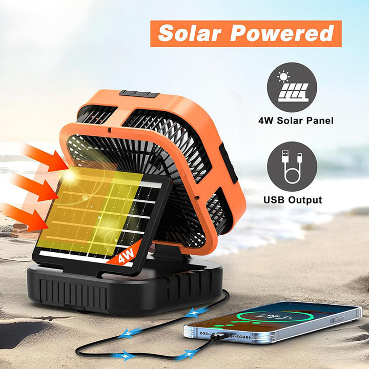 3 i 1 solardrevet campingvifte | Luvikno
